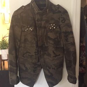 Zara Bejeweled Camo Jacket